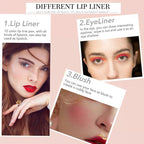 12 Colors Matte Lip Liner Set,Long Lasting Nude Set,Long