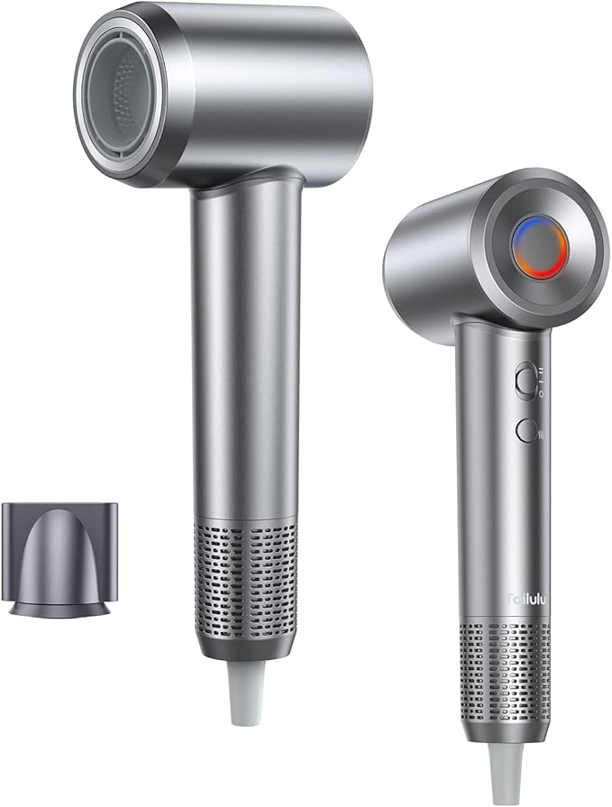 Hair Dryer, 160000 RPM High-Speed Ionic Blow Dryer Portable Professional Lightweight Hair Dryers with 200 Million Negative Ions, Fast-Drying, Quiet Hair Dryer with Nozzle for Travel, Home, Salon（HF03）