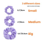 3 Pieces Satin Scrunchies Set for Hair No Crease Elastic Hair Ties for Women and Girls (Purple)