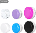 200PCS 5 Gram Sample Containers, 5ml Empty Jars with Lids, Small Cosmetic Containers, Mini Sample Jars with 16PCS Mini Spatulas for Make Up, Oils, Lotion, Powder, Paint, Jewelry, Lip Balms(White Lid)