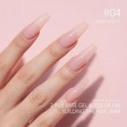 CANNI Rubber Base Gel Nail Polish Set- 6 Pcs 9 Ml Clear Milky White Neutral Nude Pink Colors Rubber Base for Nails, Soak Off LED Nail Gel Manicure Kit DIY at Home Salon Gifts