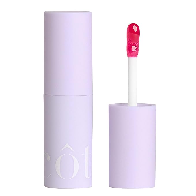 Cote Beauty's Peptide Lip Shine in Lola, Ultra Hydrating & Long-Lasting Coral Plumping Lip Gloss for Women with Hyaluronic Acid, Shea Butter & Jojoba Oil, Vegan & Cruelty-Free, 0.12 Fl Oz