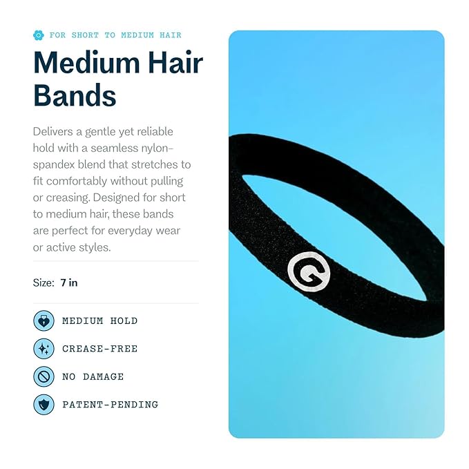 Gimme Beauty Medium Hair Bands Seamless Nylon - Low Profile Hair Accessory - Snag Free Tie for Firm, Lasting Hold - Soft, Non-Slip Ponytail Holder for Women - Warm Colors, 12 Pack