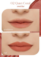 I'M MEME Color Key Ring Velvet Lip Tint - 02 Quiet Coral | Long Lasting Lip Stain, Matte Finish, Smooth Texture, Kbeauty, Cute Korean Makeup, Compact, Portable Keychain, Travel-Friendly, Gift, 2.8g