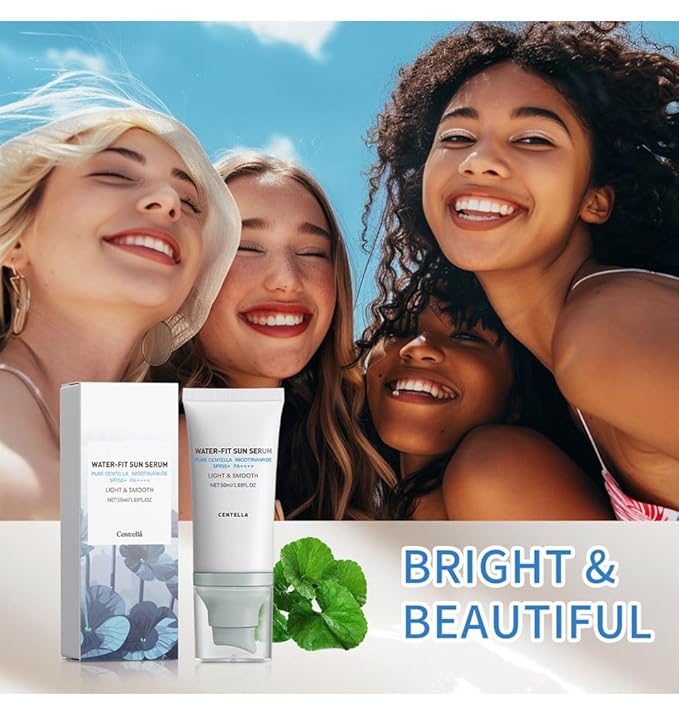 2 Pcs Centella Sunscreen SPF 50, Centella Water-Fit Sun Serum, Long-Lasting Protection, Nourishing Skin Protection and UV Defens.
