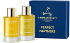 Aromatherapy Associates Perfect Partners Gift Set. 2 Premium Bath and Shower Oils (0.3 fl oz each) in Decorative Gift Box. Includes Deep Relax and Revive Morning Blends