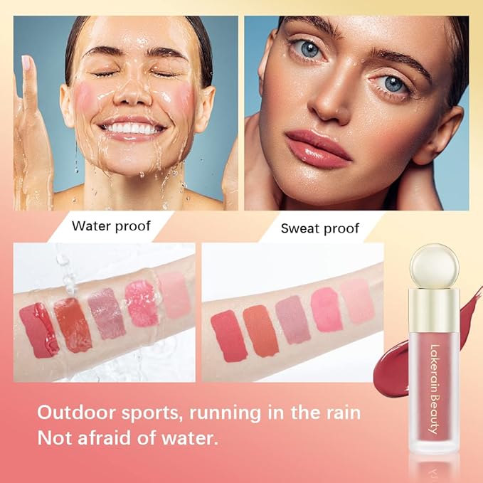 2 Colors Liquid Blush,Soft Cream Face Blush, Dewy - LOVE)