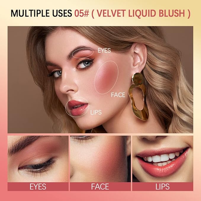 2 Colors Liquid Blush,Soft Cream Face Blush, Dewy - HOPE)