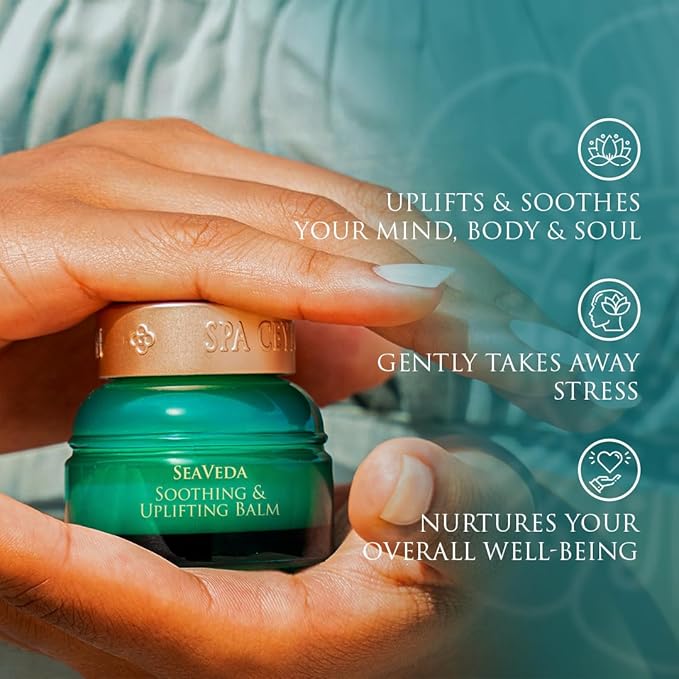 SPA CEYLON SeaVeda Soothing & Uplifting Balm – Citrus, Spearmint & Patchouli Essential Oil Balm, 100% Natural, Vegetarian, Silicone & Paraben Free, 25g