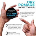 TRENDSTARTER - DRY POMADE (4oz) - Firm Hold - Low Shine - Water-Based Gel Type Pomade - All-Day Hold Premium Hair Styling Products