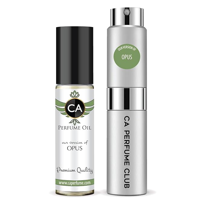 CA Perfume Duo Impression of Opus For Men Perfume Layering Set Mens Cologne Long Lasting Travel Size EDP + Body Oil Roll-On Bottle 0.27 Fl Oz+0.33 Fl Oz