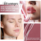 evpct 1Pcs Red Brown Matte Lip Liner & Liquid Lipstick Stain Makeup Set for Women, Red Brown Lip Liner Stain Long Lasting Waterproof Smudge Proof, Cruelty Free Lip Stick Makeup 24 hours originales, 57