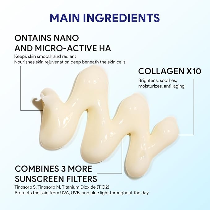 T-Collagen Sunscreen Serum SPF50+ – Lightweight UV Defense, No White Cast, Collagen + Stem-Cell Complex – For Sensitive Skin (4 Bottles)