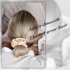 OLESILK 100% Mulberry Silk-Scrunchies for Hair Sleep, Women Grils Silk Hair Ties for Frizz & Breakage Curly Hair, No Damage, Elastics Ponytail Holder, 3 Pack