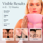 VogueNow LED Face Mask Light Therapy Premium Spa Kit (4 Pcs) - With Ultrasonic Scrubber, Ultrasonic Brush & Green Tea Serum - 7 Colors (Blue & Red) Light Therapy Mask - Christmas Gifts for Women