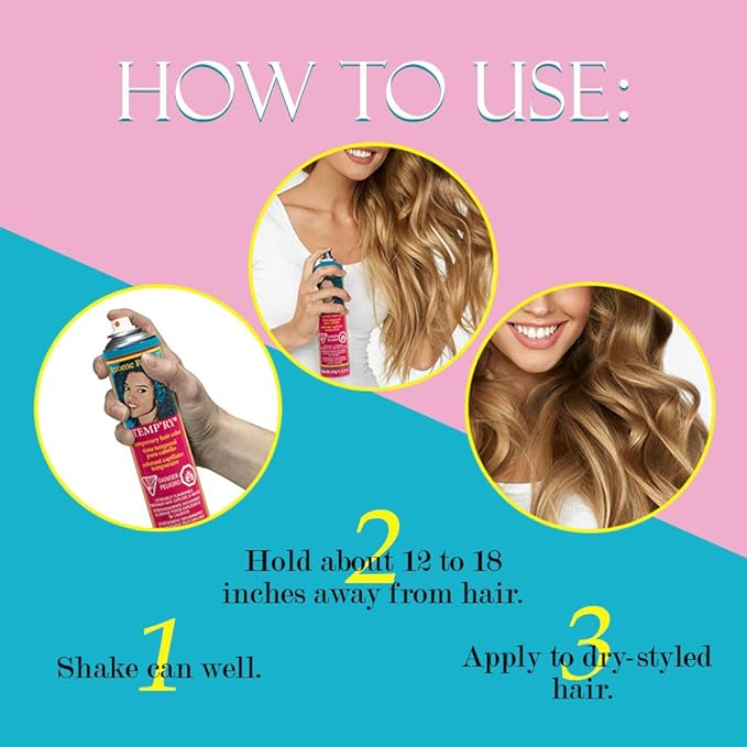 Jerome Russell Temporary Hair Color Spray, Gold - Intense Spray-On Temporary Hair Color, Fast-Drying, Non-Sticky, Travel Size, Instant Vivid Color, 2.2 oz