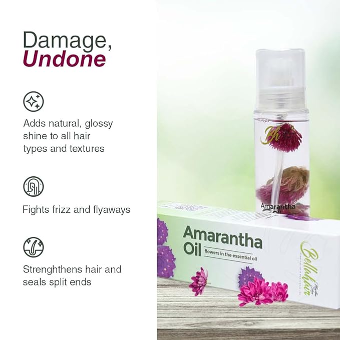 Bellahair |Revive, Strengthen & Shine with Our Luxurious Natural Hair Oil – Powered by Amaranth Oil for Hair Growth, Frizz Ease, Split End Repair, and Deep Hair Care Hydration