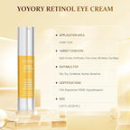 Retinol Eye Cream for Eye Bags - Rapid Under Dark Circles,Wrinkles, Fine Lines, Puffiness | Hydrating Anti-Aging Moisturizer Skin Care, Christmas gifts for Women and men 0.67 fl oz (Gold)