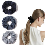 Silk Satin Scrunchies Women Hair Ties - Ivyu Big Scrunchy Ponytail Holder No Crease Hair Bands Soft Elastic No Hurt Your Hair for Vsco Girl Women Blue