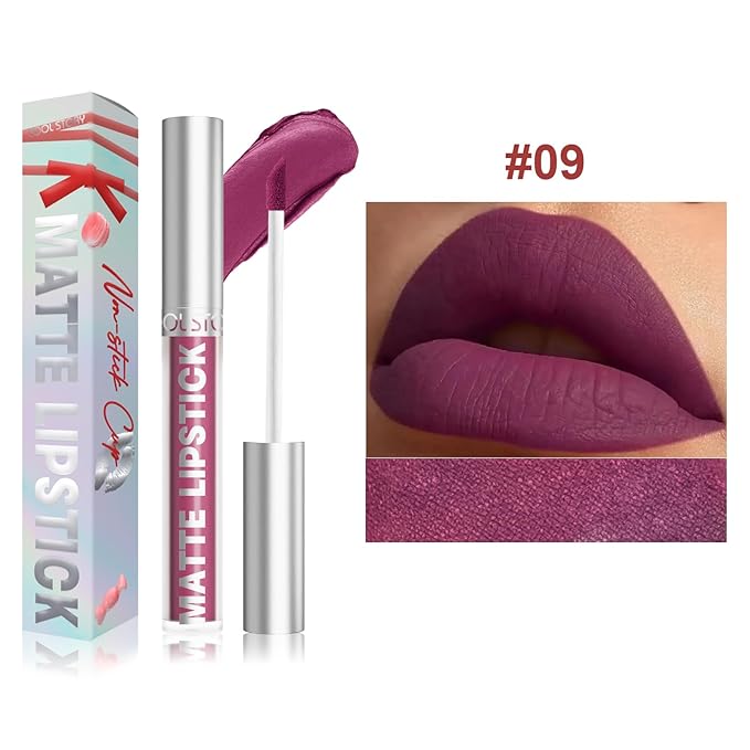 COOL STORY Matte Lip Stain Tint Highly Pigmented Color Long-Lasting Waterproof (09)