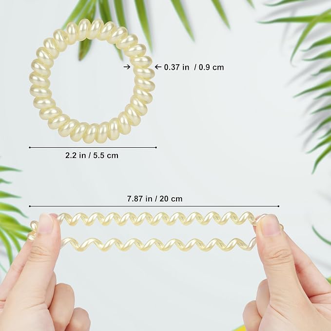 JessLab Spiral Hair Ties for Women, 10-Pack Traceless No-Damage Ponytail Holders, Coils Hair Bands for Girls, Assorted Colors