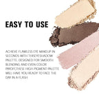 Kaely Powder Eyeshadow Quad, Natural Nude Shimmer Eyeshadow Palette Makeup, Neutral Eye Shadow Palette for Older Women Pigmented Waterproof, sombras para ojos, Blendable, Cruelty-free, 01