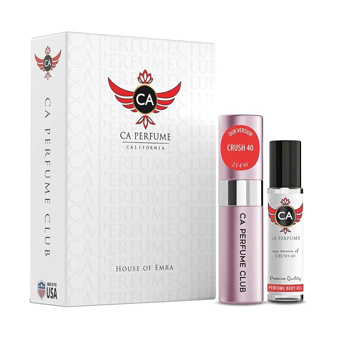 CA Perfume Duo Impression of Crush 40 For Women Perfume Layering Set Long Lasting Travel Size EDP + Body Oil Roll-On Bottle 0.27 Fl Oz+0.33 Fl Oz