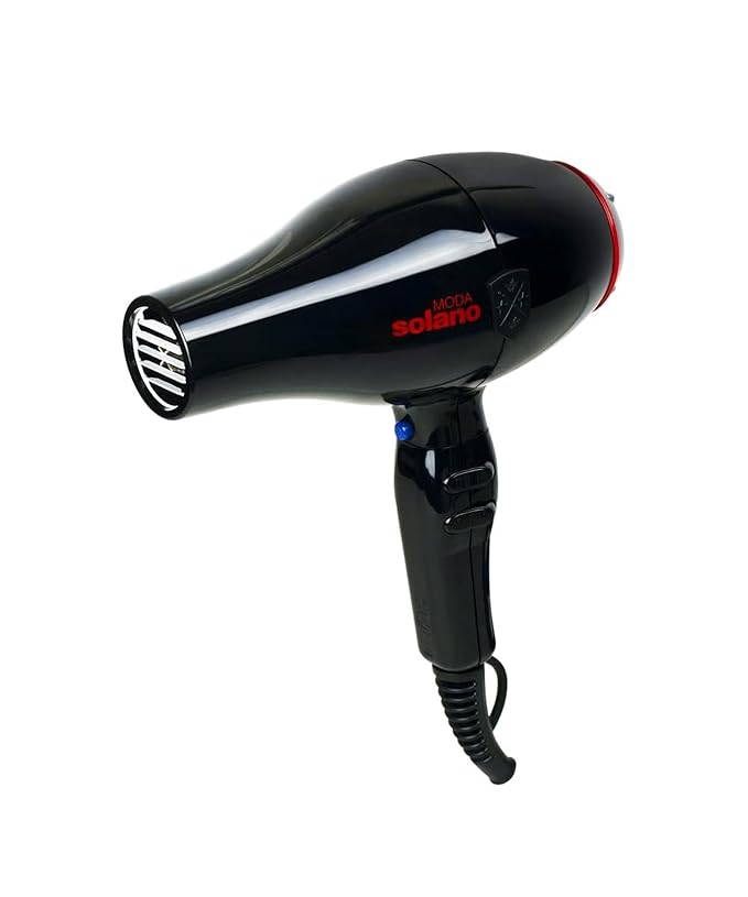 Solano Moda Fast Drying 2-Speed Ionic Hair Dryer | 1750 Watt + Internal Silencer + Far Infrared Heat| Smoothing Without Sacrificing Body or Bounce | Italian-Made