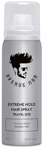 Avenue Man Extreme Hold Hairspray - Travel Size - Frizz-Control, Lightweight & Non-Sticky Extreme Hold Hair Spray for Men - Lightweight and Humidity-Resistant - Mens Hairspray Extra Hold - 1.76 oz