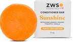 Sunshine Conditioner Bar, Vegan Solid Hair Conditioner for All Hair Types, with Pineapple, Mango, Cocoa Butter, Zero Waste, Travel-Friendly