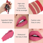 evpct 1Pcs Baby Mauve Pink Matte Lipstick and Lip Crayon Liner Pencil Set for Women Lip Stain Long Lasting Waterproof labiales mate magicos 24 horas originales pintalabios permanente 24 horas 16