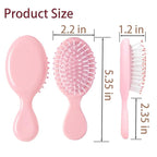 12 pcs Mini Hair Brush,Travel Detangling Brush with Exquisite Packaging Box,Mini Brush for Most Hair Types,Bridesmaid Party Christmas Stockings Filling Wet Hair Brushes (Pink)