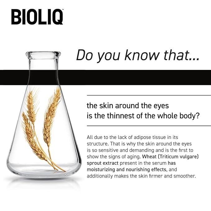 Bioliq - Pro Intensive Eye Serum - Hyaluronic Acid for Moisturizing, Wheat Sprout Extract for Wrinkle Smoothing, Dark Circle, Cooling Roller - 15 ml