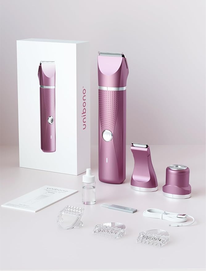 3-in-1 Electric Razor for Women - Waterproof Bikini Trimmer,Rechargeable Electric Shaver for Lady,Pubic Hair Trimmer Women,Personal Trimmer Groomer for Body Hair (Rose Red, RR-1)