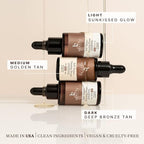 Self Tanning Drops for Face - USA Made with Organic & Natural Ingredients, Ultra Dark Face Tanning Drops to Add to Moisturizer, Self Tanner for Sunless Fake Tan & Natural Glow, Cruelty & Toxin Free