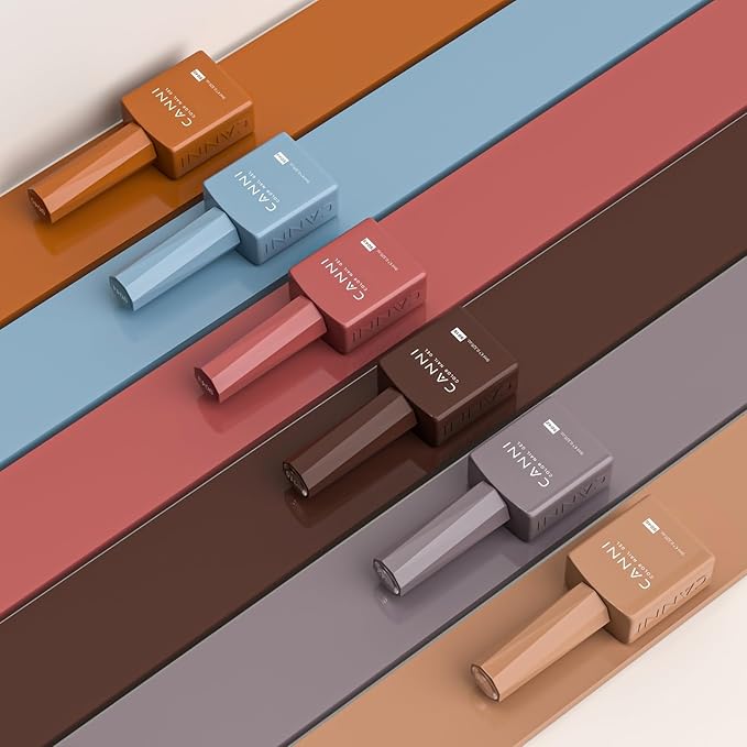 CANNI 6 Colors 9 ML Hema-Free Brown Gel Nail Polish Set, Dark Chocolate Brown Gel Polish Kit Fall Light Colors, Soak Off LED Nail Gel Manicure Kit DIY at Home Salon Gifts