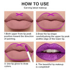 evpct 2Pcs Purple Shimmer Glitter Shiny Liquid Lipstick Lip Gloss Stain and Retractable Lip Liner Makeup Set for Women Long Lasting Waterproof 24 Hours Lipstick labial mate larga duracion 24 51#