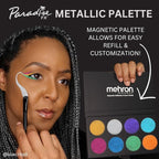 Mehron Makeup Paradise Makeup FX 8 Color Metallic Palette | Magnetic Refillable Face & Body Paint Palette | Professional Water Activated Paint for Costumes, SFX, Halloween, & Cosplay