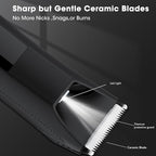 2-in-1 Manscape Trimmer for Men,Body & Groin Hair Trimmers for Men,Bikini Trimmer Women- Wet/Dry Electric Razors for Smooth No-Nick Shaving,IPX7 Waterproof Ball Shaver,LED Display,Black
