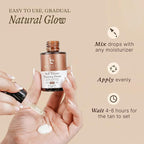 Self Tanning Drops - USA Made with Natural & Organic Ingredients, Medium Face Tanning Drops to Add to Lotion, Moisturizing Bronzing Tanner for Face & Body, Toxin Free Tanner for Fake Tan