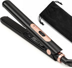 JAETON Small Flat Iron 0.7 Inch Mini Hair Straightener and Curler 2 in 1, 30S Heat-up, Dual Voltage Travel Curling Iron, for Short Hair, Bangs, Pixie Cut, Beard