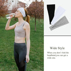 Fashion Headbands For Women Wide Headband Yoga Workout Head Bands Hair Accessories Band Black White Gray 6 Pack