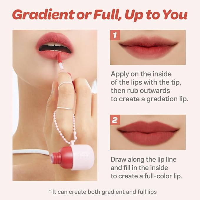 I'M MEME Color Key Ring Velvet Lip Tint - 03 Baked Brick | Long Lasting Lip Stain, Matte Finish, Smooth Texture, Kbeauty, Cute Korean Makeup, Compact, Portable Keychain, Travel-Friendly, Gift, 2.8g