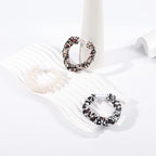 Hair Ties Silk Satin Scrunchies - Small Mini Thin Elestics Ponytail Holder Hair Bands Skinny Scrunchy For Thick Curl Hair No Crease Hair Ties Soft Accessories No Hurt Your Hair for Women and Girls (White Leopard Black)