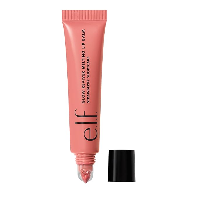 e.l.f. Glow Reviver Melting Lip Balm, Hydrating Tinted Lip Balm For A Glossy Finish & Soft, Supple Lips, Vegan & Cruelty-Free, Strawberry Shortcake