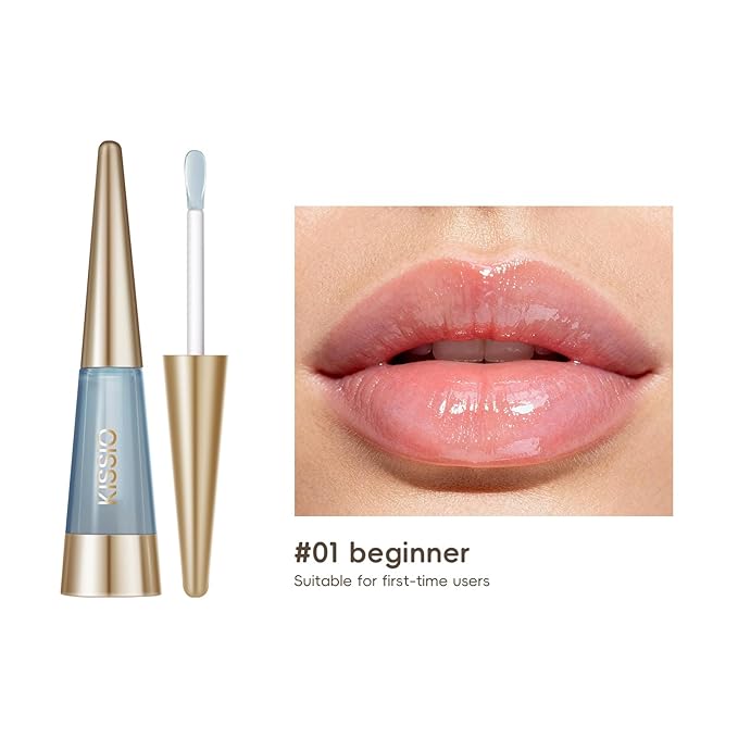 KISSIO PLUMP Lip Plumper,Maximum Plump with Ginger and Peptides,Extreme Lips Plumper,Hydrating,Lip Plumping,Lip Lines Care,Lips Gloss,0.3 fl oz,Beginner