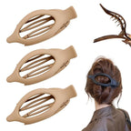 Flat Hair Clips for Women, French Hair Claw Clips for Thick, Thin, Long & Short Hair, Duck Billed Clips, No-Slip Grip Hair Styling Accessories for Women Girls Daily Use (Brown 3PCS)