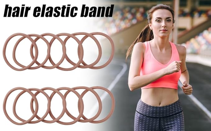 100PCS Hair Tie, 4MM Elastic Hair Ties No Damage Ponytail Holder for Women, Men and Girls (4mm Beige Blonde)