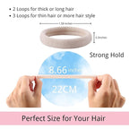 LuSeren 120PCS Soft Hair Ties for Women – No Damage Ouchless Nylon Hair Accessories, Seamless Fabric Ponytail Holders for Daily Use (Natural Colors)