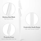 16 Pcs White Eyebrow Razor, Face Razors Multipurpose, Facial Razors for Women Men, Eyebrow Trimmers Shaver with Protective Cover, Dermaplaning Tools for Face Body Use, Facial Hair Removal Tools